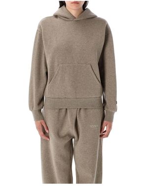 Fear Of God Heather Strickwaren Cropped Fleece Hoodie - Braun