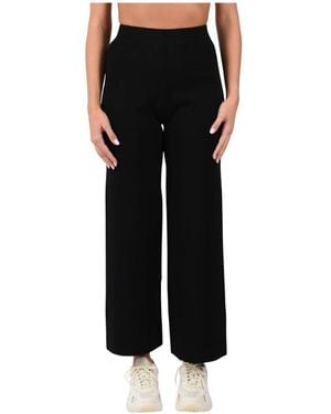 Max Mara Broeken ,Zwart ,Polyester Mmlrotondo Wijde Broek