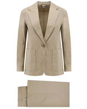 Aspesi Kostuums ,Katoen Stretch Cotton Suit - Naturel