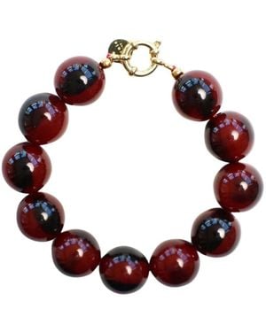 BONNIE STUDIOS Accessoires ,Rood ,Wilma Marmeren Armband