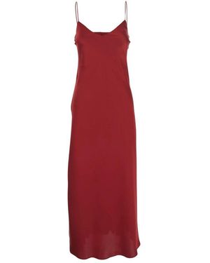 Plain Units Bordeaux kleid mit dünnen trägern aus stoff frau - Rot