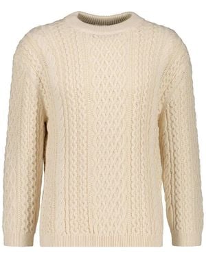 Closed Rundhals-Strickpullover - Natur