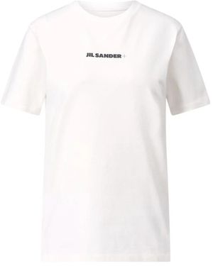 Jil Sander Logo T-Shirt, Bequem Und Stilvoll - Weiß
