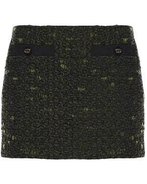 Gucci Rokken ,Groen ,Wol Wol Bouclé Rok - Zwart