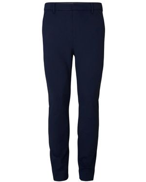 Plain Broeken ,Blauw ,Leer Slim-Fit Pantalon