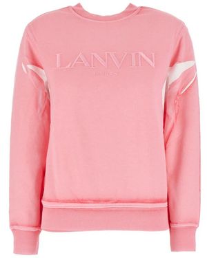 Lanvin Geborduurde Logo Crew-Neck Sweatshirt - Roze