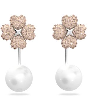 Swarovski Latisha orecchini giacche fiore - Bianco