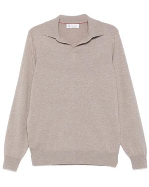 Brunello Cucinelli Polo Neck Sweater - Grijs