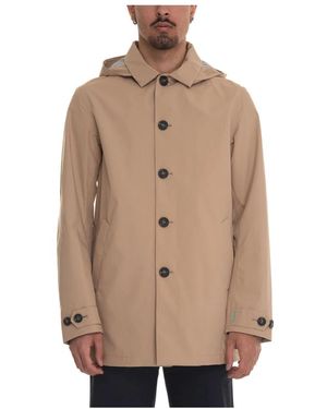 Save The Duck Single-Breasted Coats - Natural