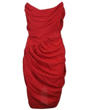 Vivienne Westwood Seiden Pointed Corset Kleid - Rot