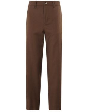 BRIGLIA Straight Trousers - Brown