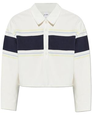 RE/DONE Tops ,Wit ,Katoen Cut Off Rugby Polo - Blauw
