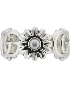 Gucci Zilveren Moeder Van Parelrings - Metallic