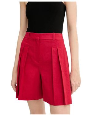 Theory Gekreukelde Short Van Linnenmix - Rood
