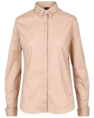Fay Slim Fit Hemd Aus Stretch-Popeline - Natur