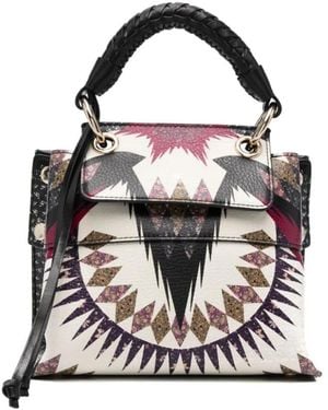 Etro Tassen ,Veelkleurig ,Tas Met Geometrische Print - Zwart