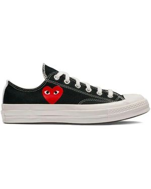 COMME DES GARÇONS PLAY Rote Herz Low Top Sneakers - Schwarz