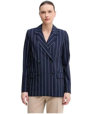 Benetton Gestreepte Double-Breasted Blazer - Blauw