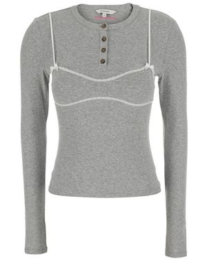 Markgong Long Sleeve Tops - Gris