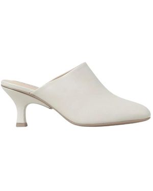 Tod's Schoenen ,Wit ,Leer Witte Leren Muiltjes Met Kittenhak