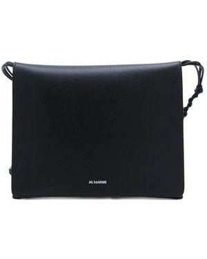 Jil Sander Tangle Flat Shoulder Bag - Schwarz
