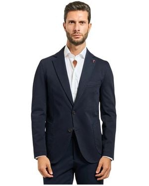 MULISH Blaue Einreiher-Jacke Mit Spiegellappen