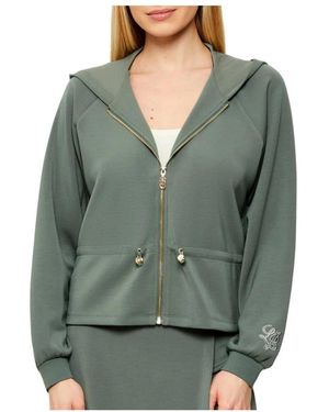 Liu Jo Hoodies & Sweatvesten ,Groen ,Ta 6076 Js 869 Sweatshirt Met Ritssluiting