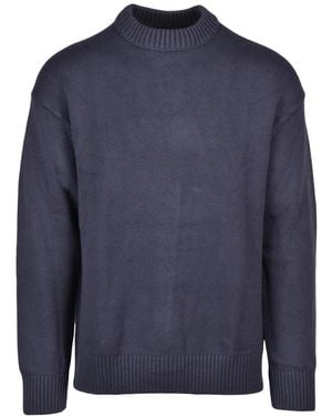 Calvin Klein Rundhals-Pullover Aus Baumwolle - Blau