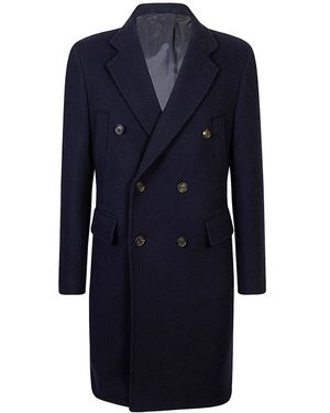 Eleventy Jassen ,Blauw ,Wol Dubbelbreasted Wol Kasjmierjas