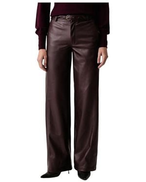 Silvian Heach Broeken ,Paars ,Leer Malara Broek