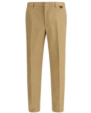 Gucci Katoenen Twill Broek Met Web Detail - Naturel