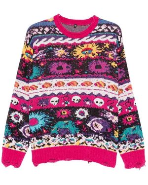 R13 Truien & Vesten ,Veelkleurig ,Katoen Jacquard Boyfriend Sweater - Meerkleurig