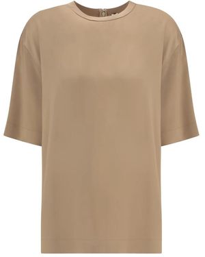 TOTEME Tops ,Satijn Satijnen T-Shirt - Naturel