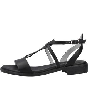 Nero Giardini Flat Sandals - Negro