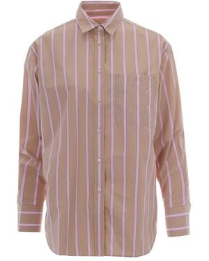 Lacoste Overhemden ,Veelkleurig ,Camicia Manica Corta - Roze