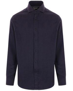 Brunello Cucinelli Blaues Herrenhemd