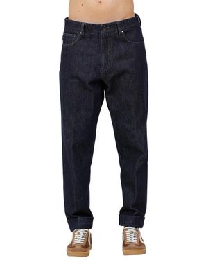 Berwich Jeans ,Blauw ,Katoen Jeans Met Vijf Zakken Van Katoenen Denim Met Wijde Pijpen