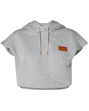 Fendi Hoodies & Sweatvesten ,Grijs ,Katoen Mouwloze Hoodie