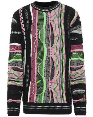 carlo colucci Neonfarbener Edizione Strickpullover - Schwarz