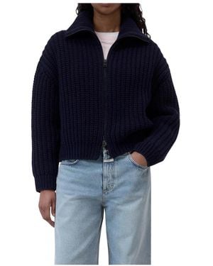 Closed Cardigan Mit Stehkragen - Blau