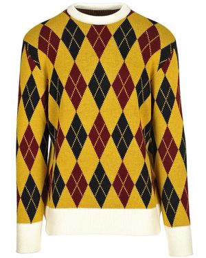 LC23 Truien & Vesten ,Veelkleurig ,Wol Argyle Sweater - Geel