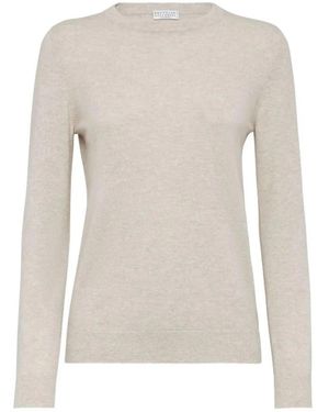 Brunello Cucinelli Trui Met Ronde Hals Van Kasjmier - Grijs