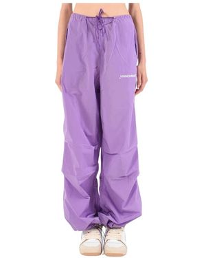 hinnominate Pantaloni cargo in nylon con coulisse - Viola