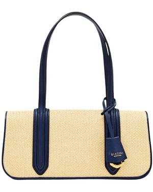 Biaggini Tassen ,Leer Bonissima Long - Blauw