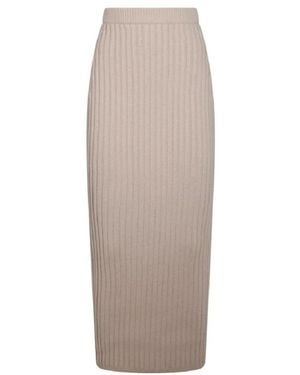 Max Mara Wool And Cashmere Knit Rok - Naturel