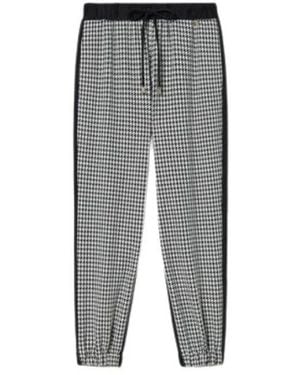 Twinset Broeken ,Zwart ,Katoen Pied-De-Poule Joggers - Grijs
