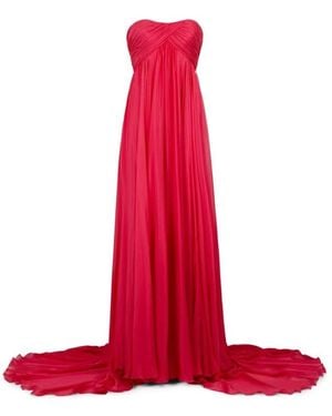 Roberto Cavalli Zijden Maxi Jurk Met Sweetheart Neck - Rood