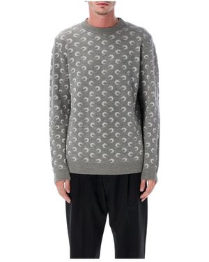 Marine Serre Round-Neck Knitwear - Gris