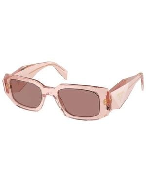 Prada Symbole Rechthoekige Zonnebril - Roze