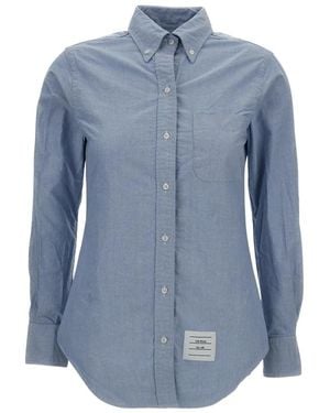 Thom Browne Overhemden ,Blauw ,Katoen Oxford Shirt